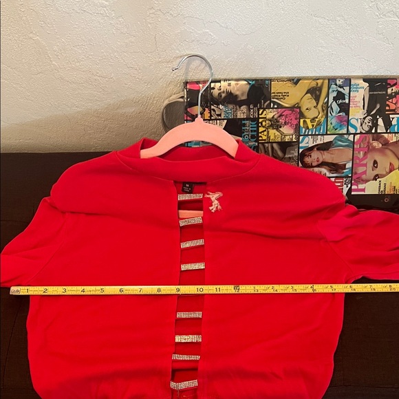 #0715+ Red Long Sleeve Top W/ WHT - Picture 4 of 4